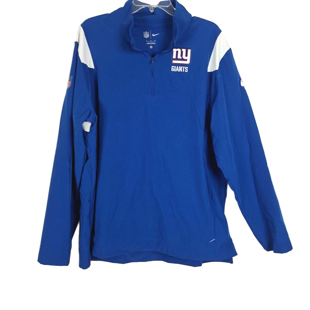 Nike NFL New York Giants Mens XL Royal Blue Quarter Zip Pullover Windbreaker
